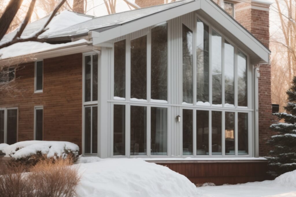 Minneapolis home with energy-efficient window tinting in winter